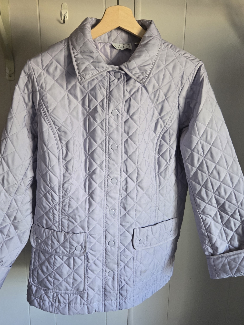 Joan Rivers Quilted Light Lavender Puffer Jacket S